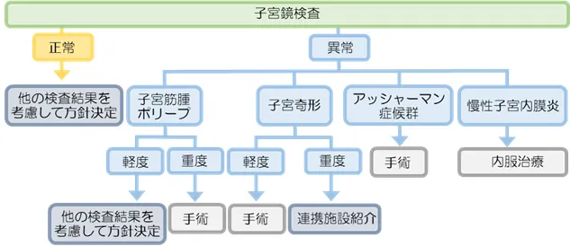 子宮鏡検査の結果に基づいた治療方針